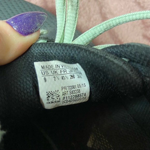 👟 Adidas Duramo 7 Black Mint Green Powder Blue Athletic Shoes Women’s Size 9 👟 - Picture 9 of 9
